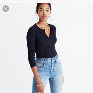 Henley bodysuit (navy)